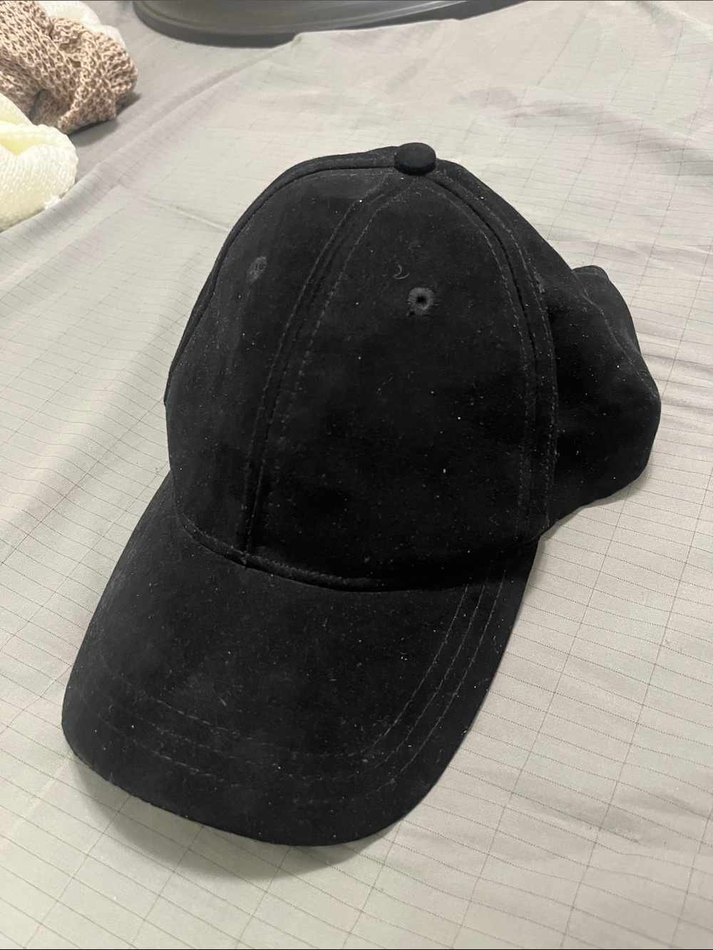 Black Suede Baseball Cap